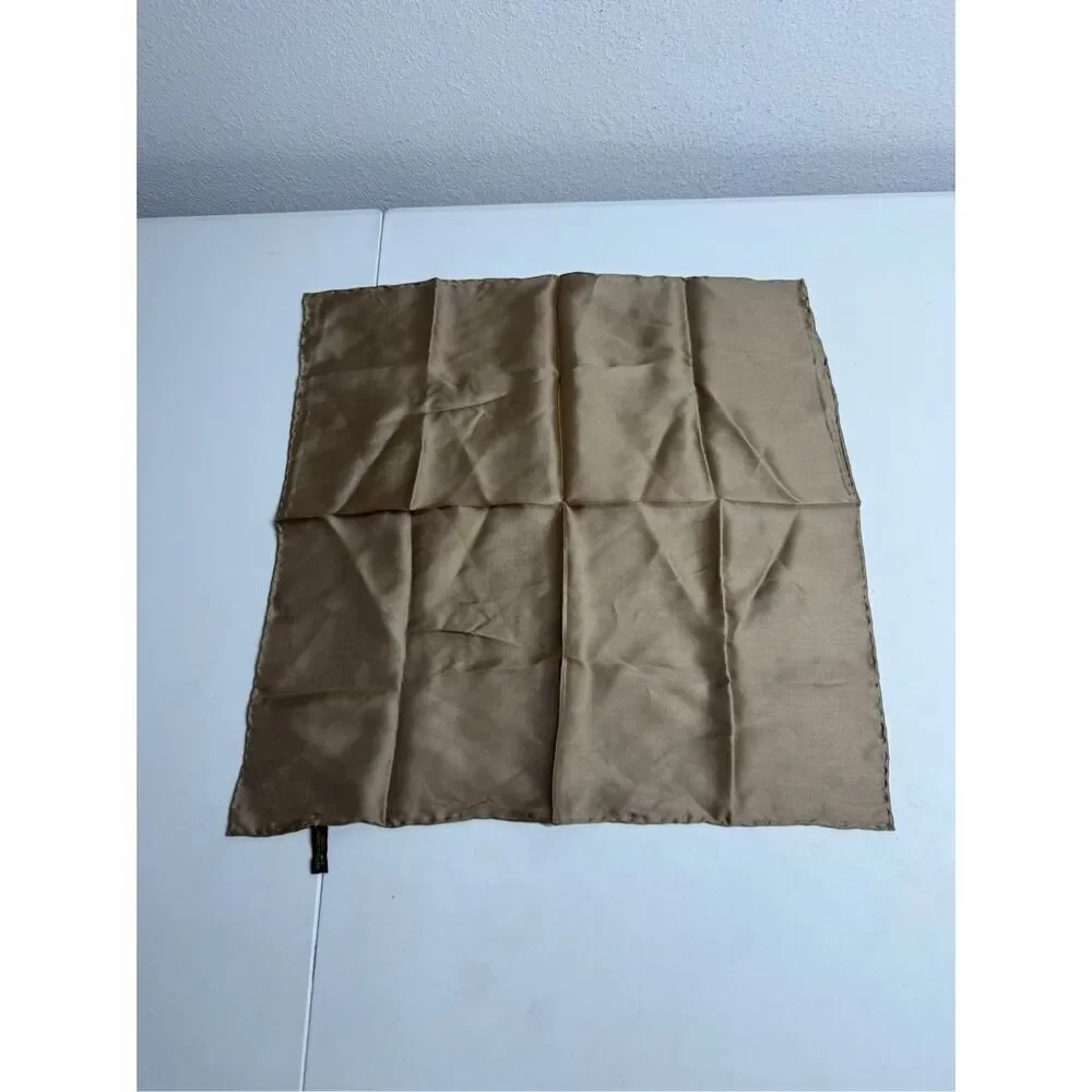 Elegant Pure Silk Square 16” X 16”Scarf Sand Beach Solid Colour Collection Small